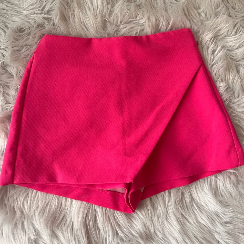 hot pink zara skort